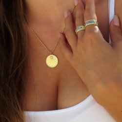 sunrise  pendant necklace in gold plating