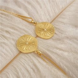 minimalist coin necklace in gold plating