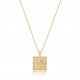 Square coin necklace in 18k gold plating
