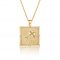 Square coin necklace in 18k gold plating