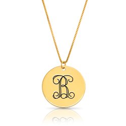Monogram disc necklace in 18k gold plating Monogram disc necklace in 18k gold plating