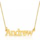 18k gold plated silver name necklace for man 