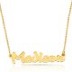 special font name necklace in 18k gold plating