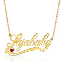 handwriting name necklace with underline and swarovski birthstone handwriting name necklace with underline and swarovski birthstone