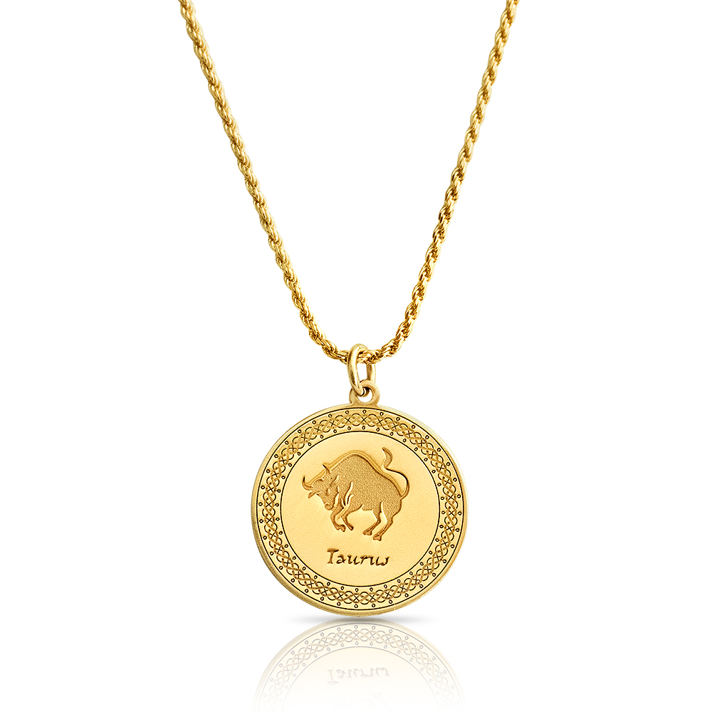 Buy Taurus Zodiac Charm Necklace - Gold Online India | Ubuy