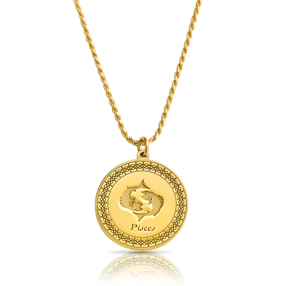 Gold pisces deals pendant necklace