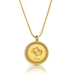 gold plated zodiac pendant : pisces gold plated zodiac pendant : pisces