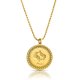 gold plated zodiac pendant : pisces