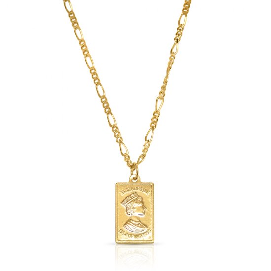 Queen Elizabeth pendant necklace - 18k gold plated