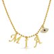 Name choker with eye charm - in 18k gold plating
