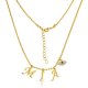 Name choker with eye charm - in 18k gold plating