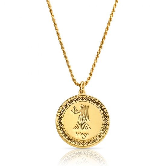 Gold Plated Zodiac Pendant : Virgo
