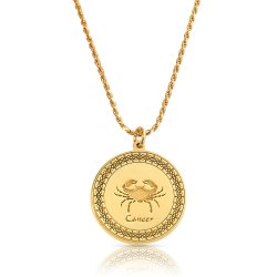 Gold Plated Zodiac Pendant : Cancer Gold Plated Zodiac Pendant : Cancer