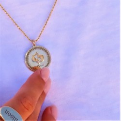 gold plated zodiac pendant : pisces