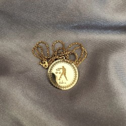 Gold Plated Zodiac Pendant : libra