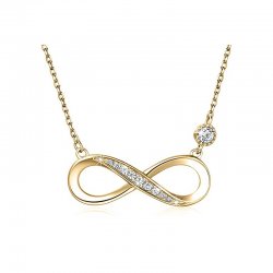 infinity necklace in18k gold plating and cubic zirconia infinity necklace in18k gold plating and cubic zirconia