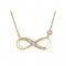 infinity necklace in18k gold plating and cubic zirconia