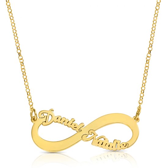 18K gold Plated Infinity Necklace With 2 Names 