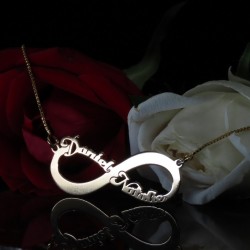 18K gold Plated Infinity Necklace With 2 Names  18K gold Plated Infinity Necklace With 2 Names