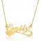 18k gold plated name necklace and heart at the bottom