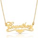 gold plated middle heart name necklace