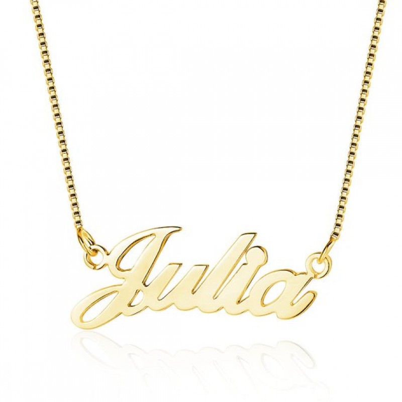 18k gold plated classic name necklace