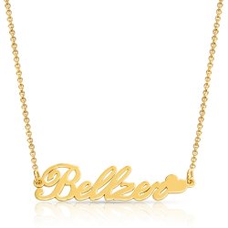 heart name  necklace in 18k gold plated silver  heart name  necklace in 18k gold plated silver