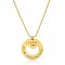 18K Gold Plated Engraved Circle And Heart Necklace
