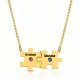 18K Gold Plated Engraved Family Puzzle Necklace With Swarovski Birthstone
