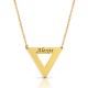 18K Gold Plated Engraved Triangle Necklace