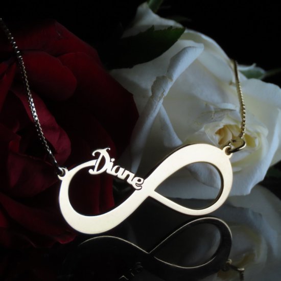 Gold Infinity Necklace with Name