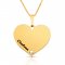 Dainty engraved heart necklace in gold plating & swarovski