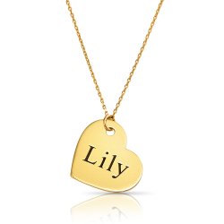 personalized engraved heart necklace with gold plating  personalized engraved heart necklace with gold plating