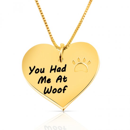 Cute gold plated heart pendant  for animal lovers 