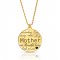 18k gold plated engraved disc necklace for mom