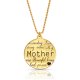 18k gold plated engraved disc necklace for mom