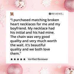 Silver Broken Heart Initial Couple Necklace