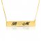 Love bar necklace with two letters & heart - in gold plating
