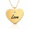 engraved heart pendant with gold plating 