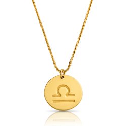 zodiac necklace in gold plating: Libra zodiac necklace in gold plating: Libra
