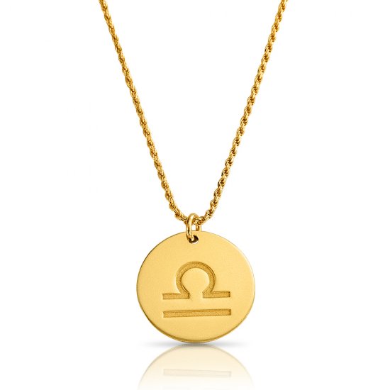 zodiac necklace in gold plating: Libra