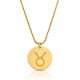 zodiac necklace in gold plating:Taurus