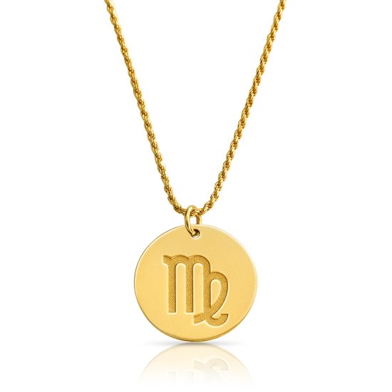 zodiac necklace in gold plating:Virgo