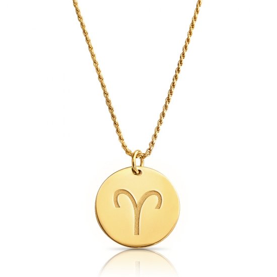 zodiac necklace in gold plating:Aries