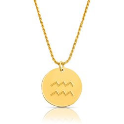zodiac necklace in gold plating:Aquarius zodiac necklace in gold plating:Aquarius