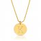 gold plated disc pendant with initial letter 
