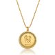 gold plated zodiac pendant :Gemini