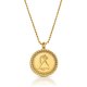 gold plated zodiac pendant :Aquarius