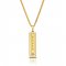 Vertical Bar With Name and Swarovski birthstone  in 18k gold plating