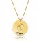 baby feet disc necklace in gold plating 
